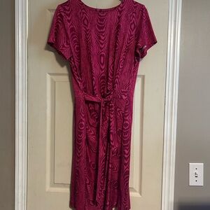 Diane Von Furstenberg Magenta Swirl Midi Dress
